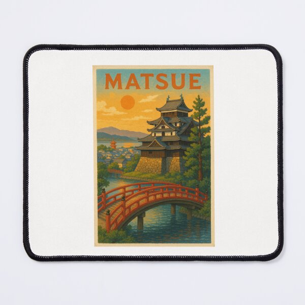 Item preview, Matsue Japan Sunset View with Castle and Red Bridge designed and sold by Places On Earth.