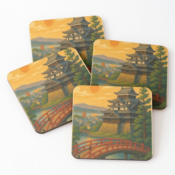 Item preview, Matsue Japan Sunset View with Castle and Red Bridge designed and sold by Places On Earth.