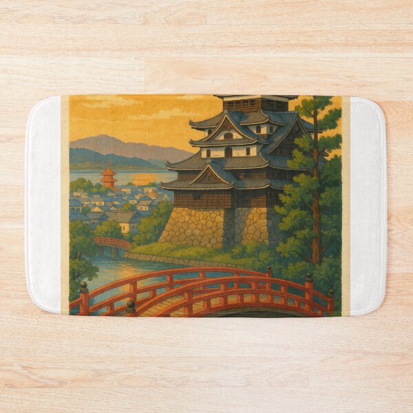 Item preview, Matsue Japan Sunset View with Castle and Red Bridge designed and sold by Places On Earth.