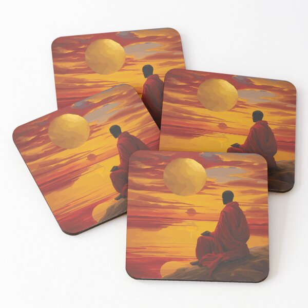 Item preview, Under the Embered Sky | Abstract African-Inspired Landscape Art | African Sunset designed and sold by DinaMite-Art.