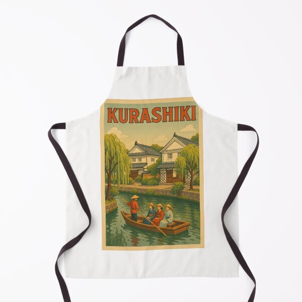 Item preview, Kurashiki Japan with Canal Boat and Traditional Storehouses designed and sold by Places On Earth.