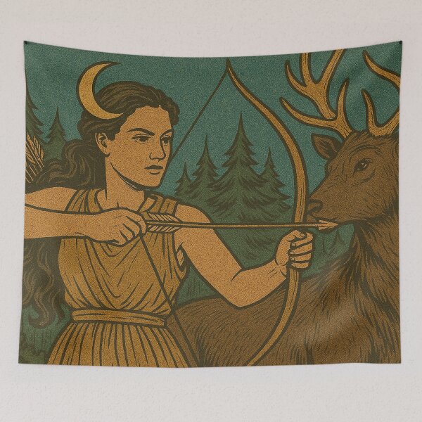 Item preview, Artemis, goddess of the hunt, vintage designed and sold by Mauswohn.