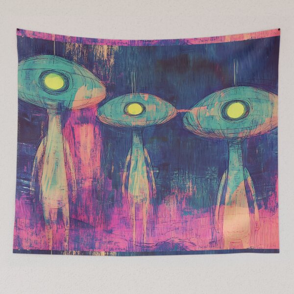 Item preview, Space Horror Art: Scary Hologram Alien Invasion designed and sold by bapupa.