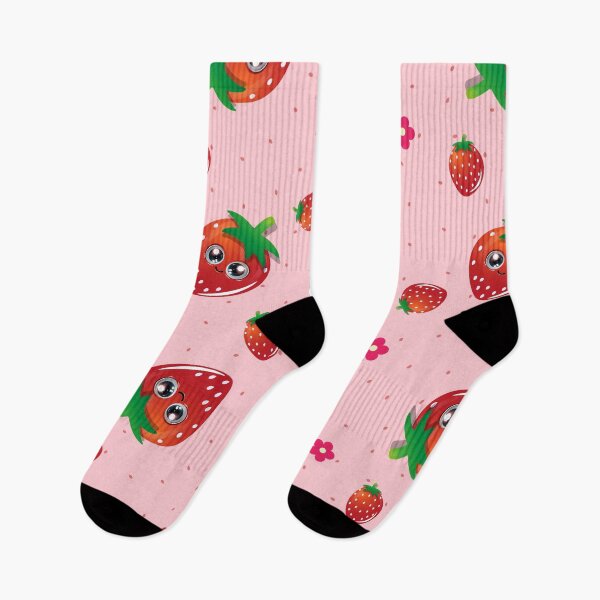 Item preview, Cute smiling kawaii strawberries designed and sold by hateeyes.