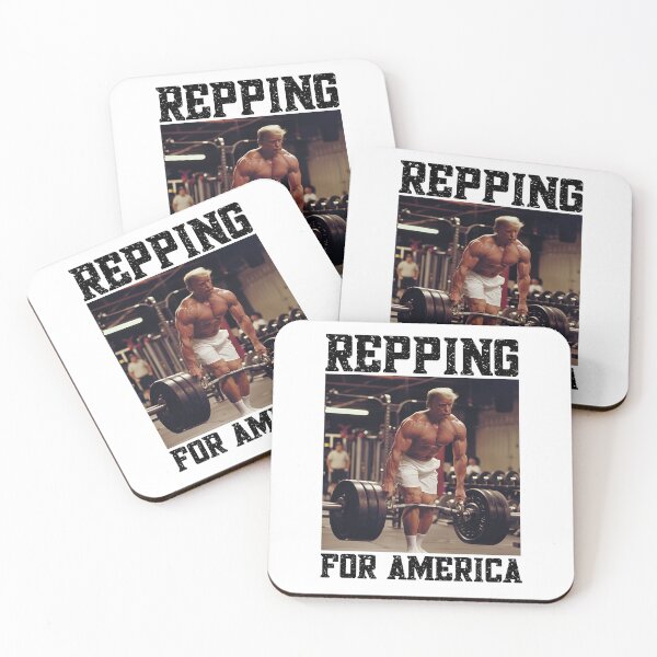 Item preview, Muscular Trump Deadlift Repping For America designed and sold by RockFireMerch.