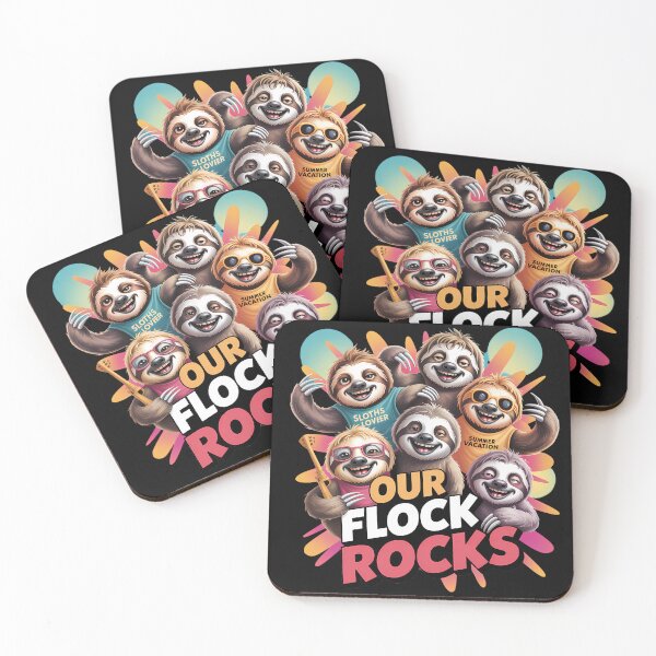 Item preview, Our Sloth Flock Rocks Cute Sloths On Vacation designed and sold by SurrealArtSzysz.
