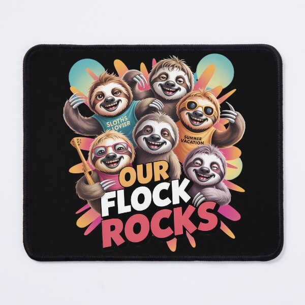 Item preview, Our Sloth Flock Rocks Cute Sloths On Vacation designed and sold by SurrealArtSzysz.