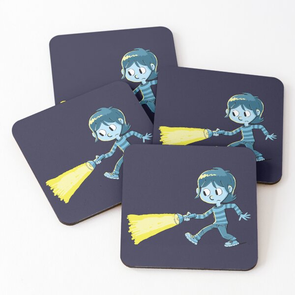 Item preview, boy with a flashlight walks through the darkness and lights his way designed and sold by duxpavlic.