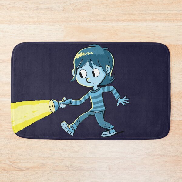 Item preview, boy with a flashlight walks through the darkness and lights his way designed and sold by duxpavlic.