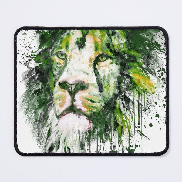 Item preview, Green Lion Watercolor Portrait designed and sold by caracatita75.