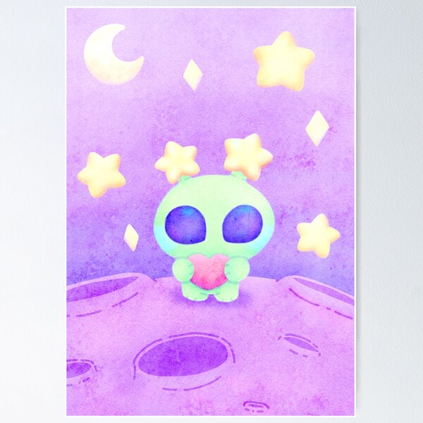 Item preview, Cute alien with a heart designed and sold by IcyBubblegum.