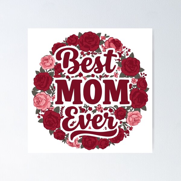 Item preview, Best mom ever floral wreath designed and sold by AZTRELIS.