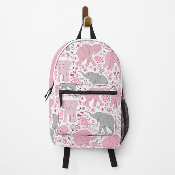 Item preview, Energetic Elephants in Whimsical Wildflowers - ballerina pink   designed and sold by Perrin Le Feuvre.