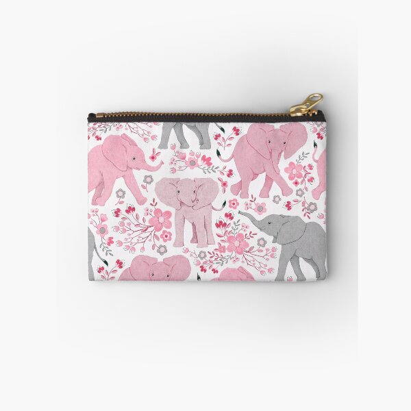 Item preview, Energetic Elephants in Whimsical Wildflowers - ballerina pink   designed and sold by Perrin Le Feuvre.