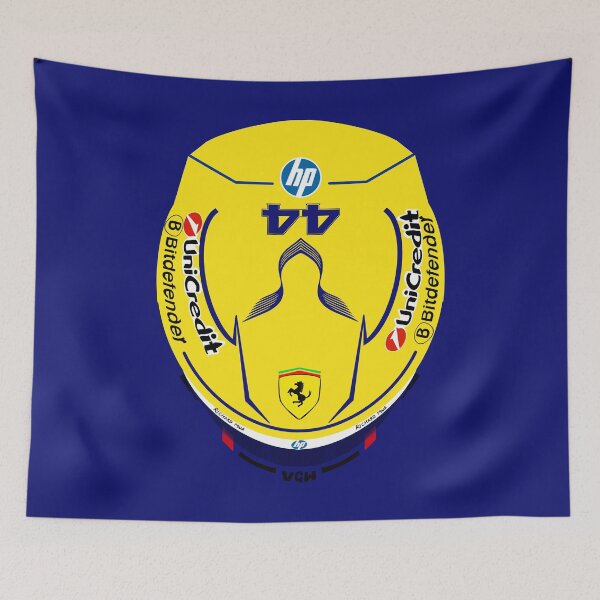 Item preview, Lewis Hamilton Ferrari 2025 Helmet Miami GP 2025 Top view designed and sold by Pink Polar F1.