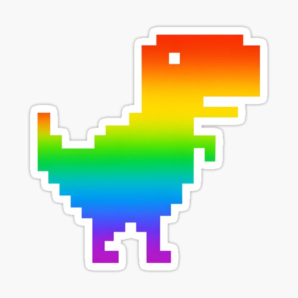 Aperçu de l'œuvre Google Pixel Dinosaur (Édition Arc-en-ciel) créée et vendue par Elviqus Shop.