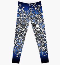 Tangled Up In Bicycles 2 - Blue Black fade Leggings