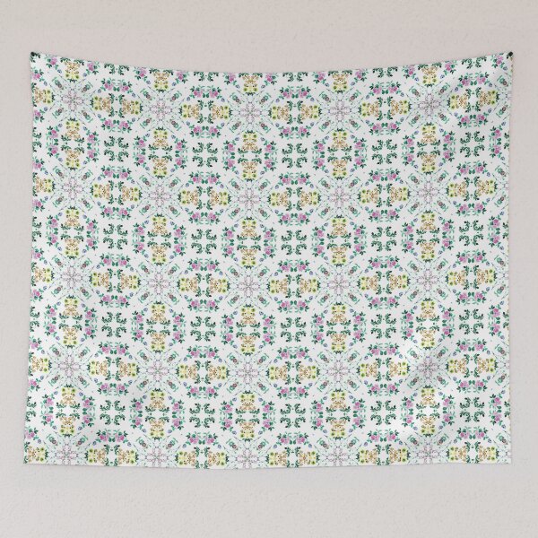 Item preview, ornament textile green flora decorative summer seamless colorful repeat pattern designed and sold by Abrahamjrnd.