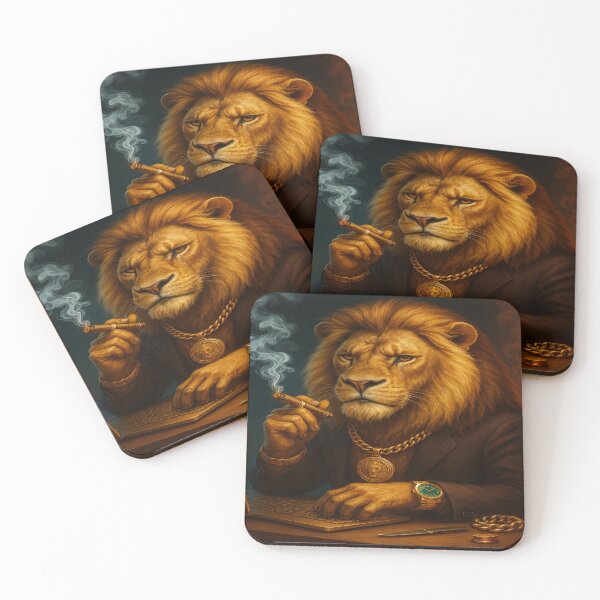 Item preview, Boss lion with cigar and laptop designed and sold by ChaosZon3.