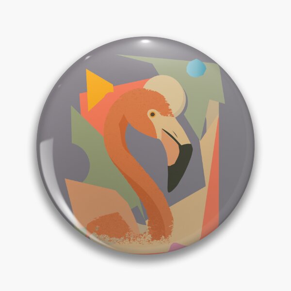 Item preview, Flamingo in geometric-abstract style – Elegant animal motif with warm colors designed and sold by Kisho.