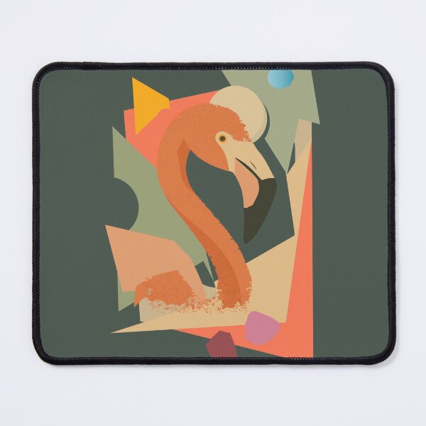Item preview, Flamingo in geometric-abstract style – Elegant animal motif with warm colors designed and sold by Kisho.