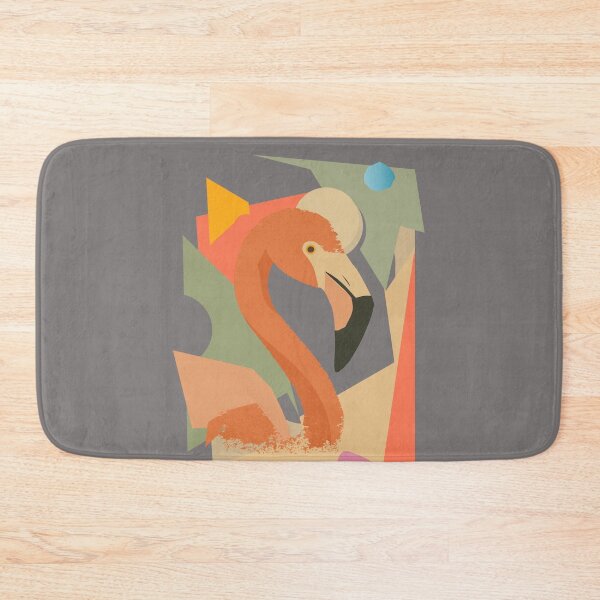 Item preview, Flamingo in geometric-abstract style – Elegant animal motif with warm colors designed and sold by Kisho.