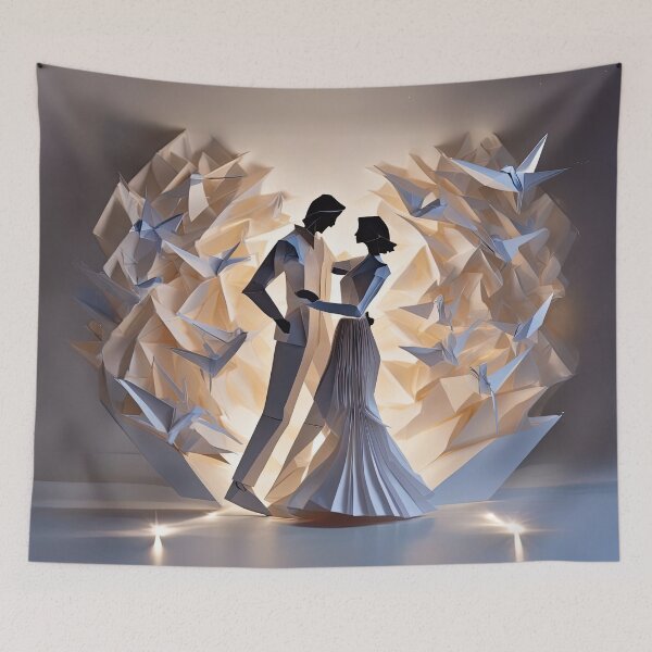 Item preview, Wedding couple origami style designed and sold by cglightNingART.
