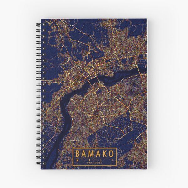 Artikelvorschau, Bamako, Mali Karte - Stadt bei Nacht entworfen und verkauft von deMAP.