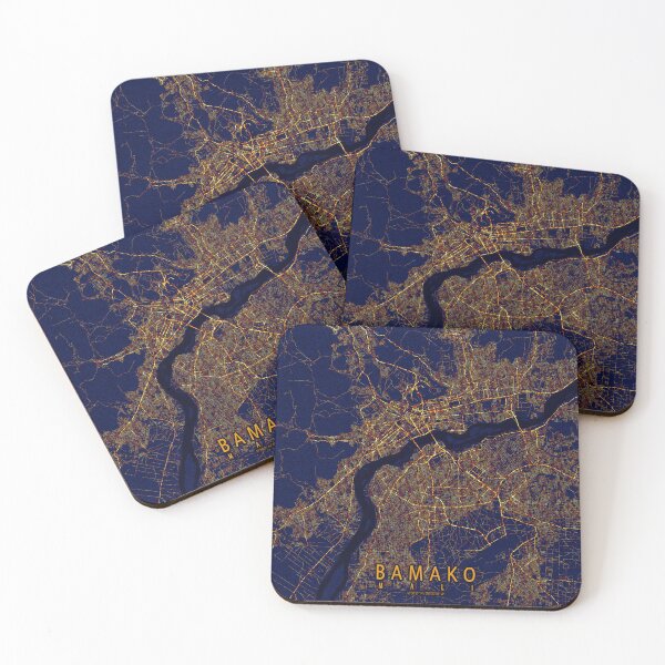 Item preview, Bamako, Mali Map - City At Night designed and sold by deMAP.