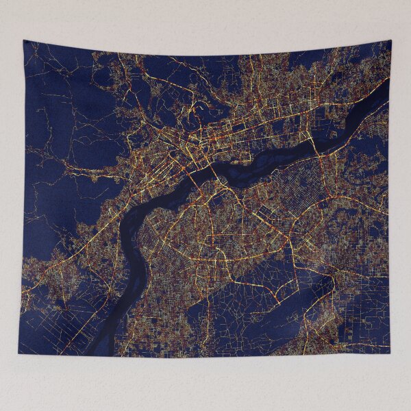 Item preview, Bamako, Mali Map - City At Night designed and sold by deMAP.