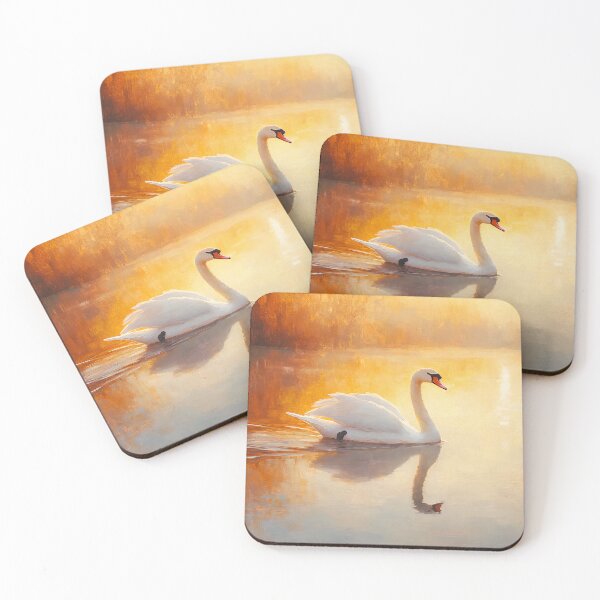 Item preview, Swan in the golden morning light by Elin Norrgård designed and sold by VelvetEchoArt.