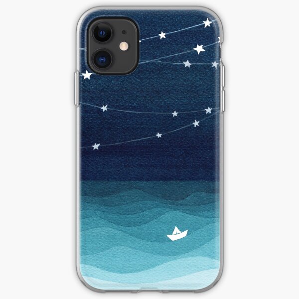 Garland of stars, teal ocean iPhone Soft Case