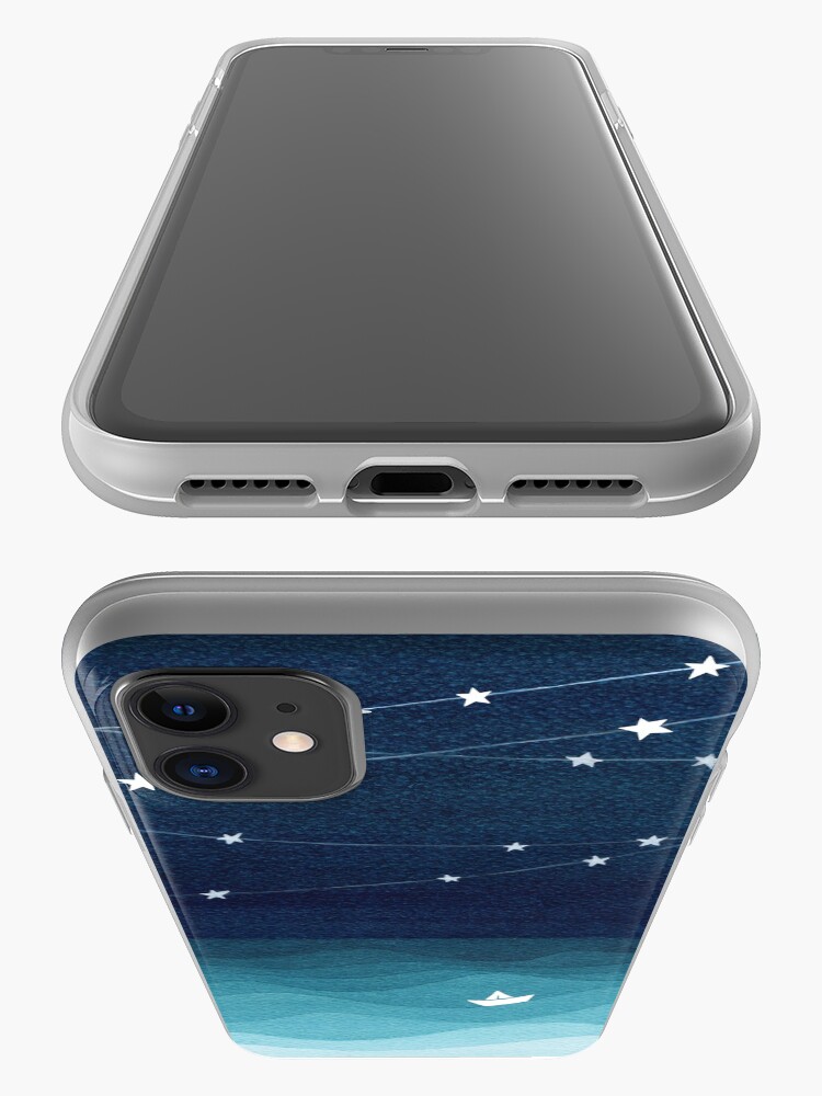 Alternate view of Garland of stars, teal ocean iPhone Case & Cover