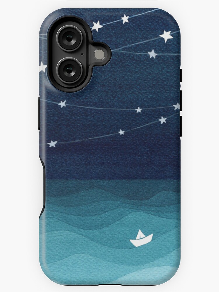 Imagen 1 de 4, Funda de iPhone con la obra Guirnalda de estrellas, océano verde azulado, diseñada y vendida por VApinx.