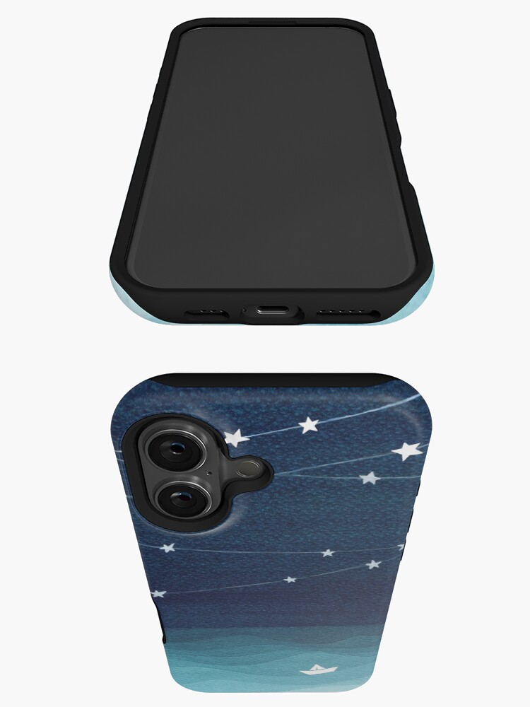 Imagen 3 de 4, Funda de iPhone con la obra Guirnalda de estrellas, océano verde azulado, diseñada y vendida por VApinx.