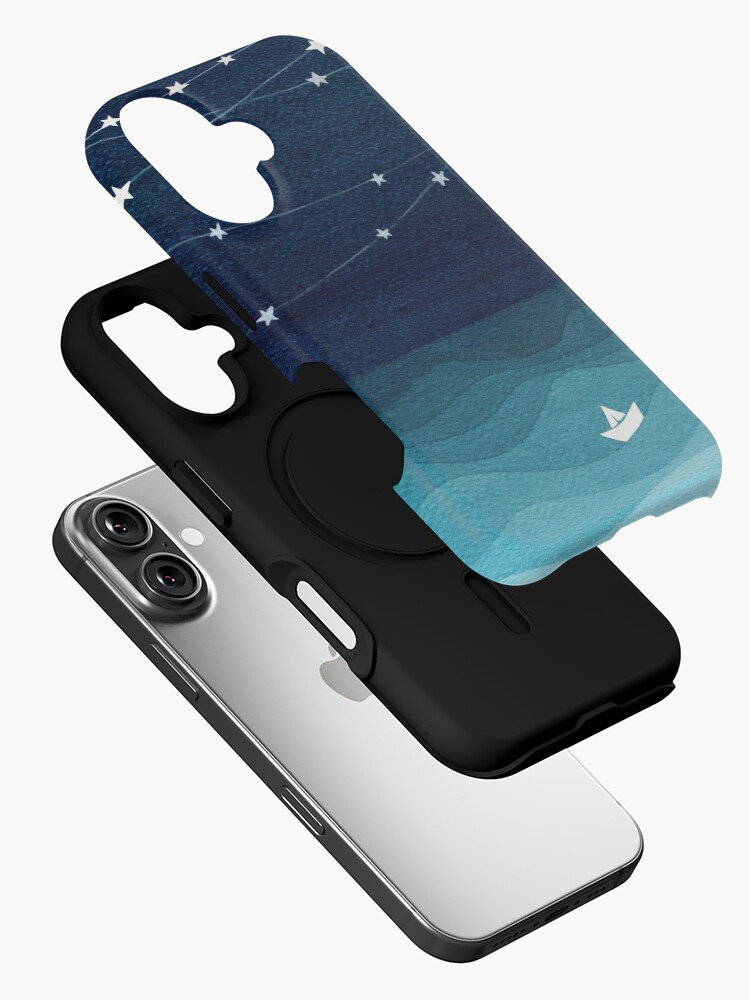Imagen 2 de 4, Funda de iPhone con la obra Guirnalda de estrellas, océano verde azulado, diseñada y vendida por VApinx.