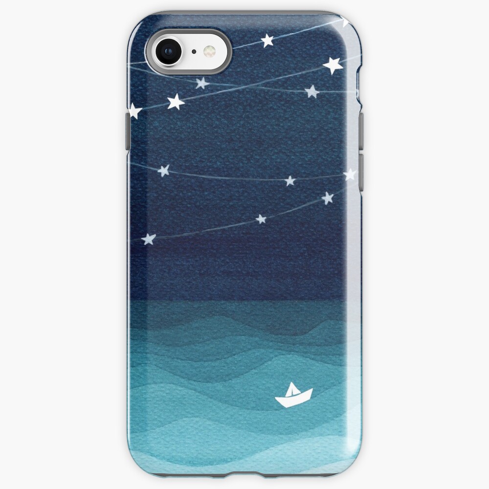 Garland of stars, teal ocean iPhone Case & Cover