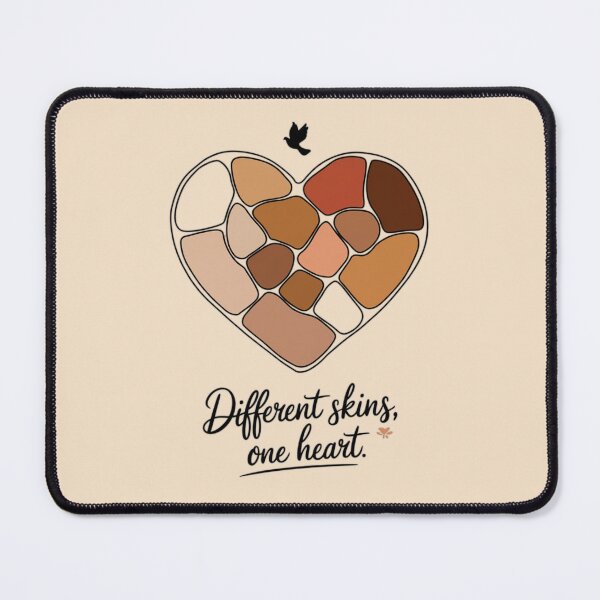 Item preview, Different Skins One Heart | Be a Nice Human | Unity and Diversity Equality Quote designed and sold by BMLprint ⭐⭐⭐⭐⭐.