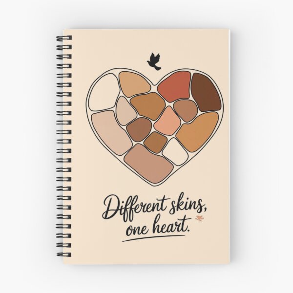 Item preview, Different Skins One Heart | Be a Nice Human | Unity and Diversity Equality Quote designed and sold by BMLprint ⭐⭐⭐⭐⭐.