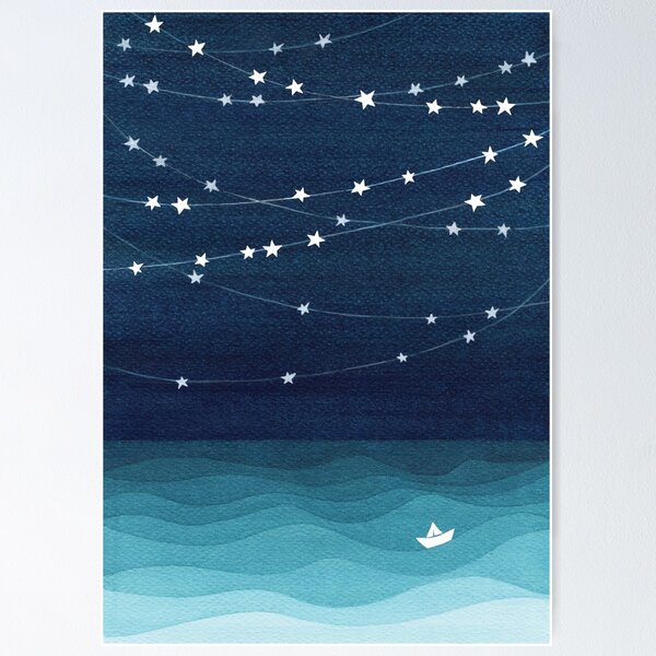Item preview, Garland of stars, teal ocean designed and sold by VApinx.