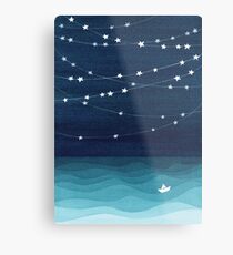 Garland of stars, teal ocean Metal Print