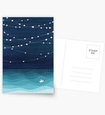 Postales Guirnalda de estrellas, océano verde azulado