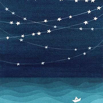 Artwork thumbnail, Garland of stars, teal ocean by VApinx