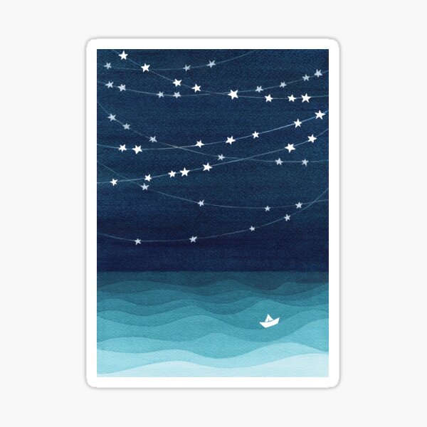 Garland of stars, teal ocean Sticker