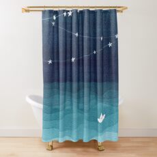 Garland of stars, teal ocean Shower Curtain