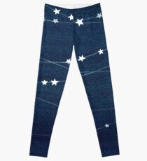 Garland of stars, teal ocean Leggings