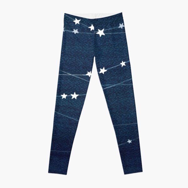 Garland of stars, teal ocean Leggings