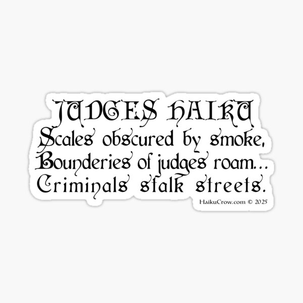 Judges Haiku Sticker