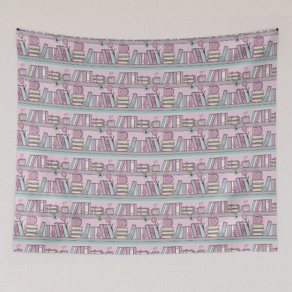 Item preview, Cute Shelves, Pastel colors, Cute doodles, Books designed and sold by MKDesignsArts.