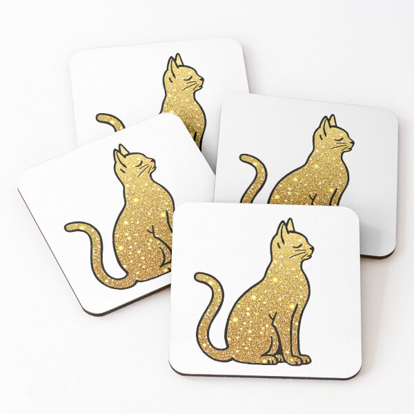 Item preview, Gold Sparkling Smug Cat designed and sold by Trending Designs.